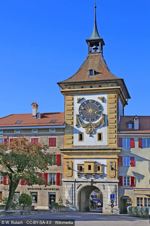 Berntor in Murten, Station 1 auf dem selbstgeführten Stadtrundgang