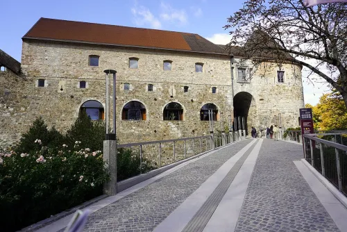 Laibacher Schloss in Ljubljana, Station 4 auf dem selbstgeführten Stadtrundgang
