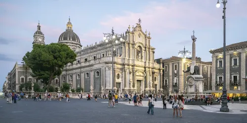 Piazza del Duomo und Elefantenbrunnen in Catania, Station 1 auf dem selbstgeführten Stadtrundgang