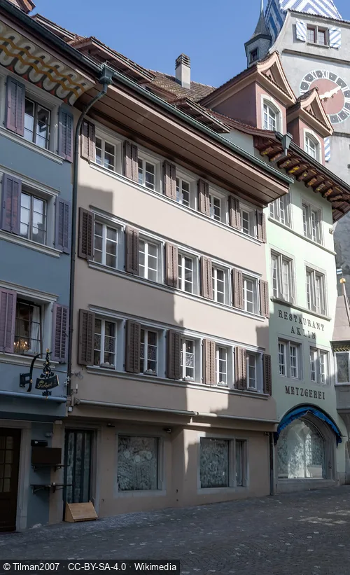Fischmarkt in Zug, Station 2 auf dem selbstgeführten Stadtrundgang