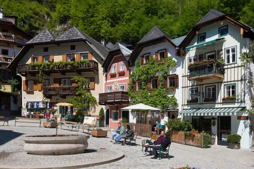 Marktplatz Hallstatt, Station 1 auf dem selbstgeführten Stadtrundgang
