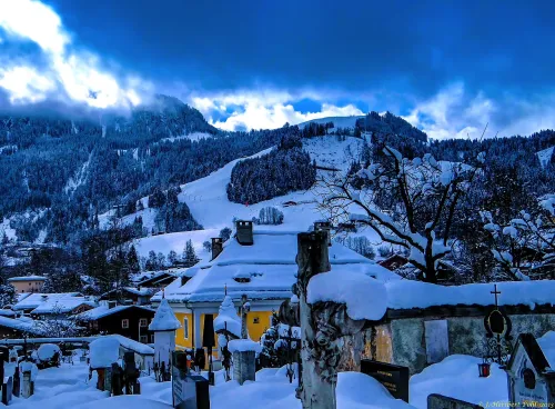 Hahnenkamm und Streif in Kitzbühel, stop 4 on the self-guided walking tour