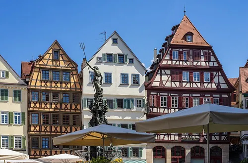 Marktplatz in Tübingen, Station 1 auf dem selbstgeführten Stadtrundgang