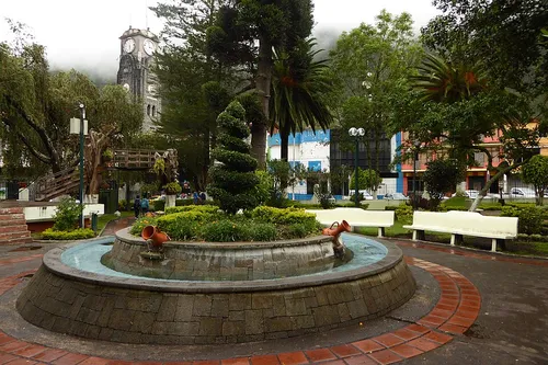 Parque Central Palomino Flores in Baños, stop 2 on the self-guided walking tour