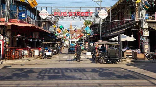 Pub Street in Siem Reap, stop 5 on the self-guided walking tour