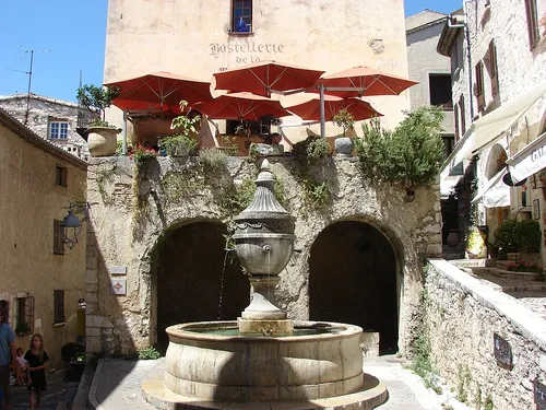 Place de la Grande Fontaine in Saint-Paul-de-Vence, stop 3 on the self-guided walking tour