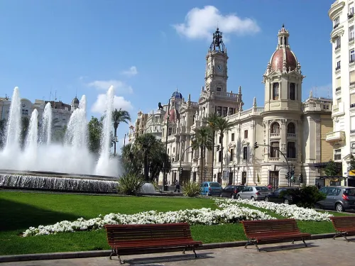 Plaza del Ayuntamiento in Valencia, Station 8 auf dem selbstgeführten Stadtrundgang