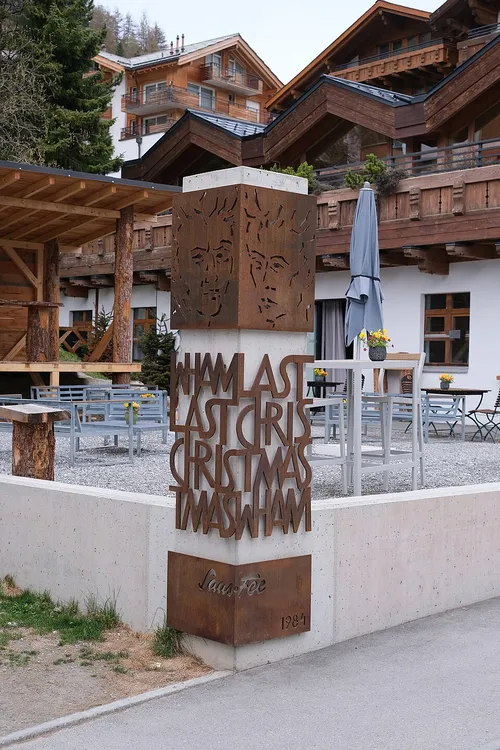 wham! Last Christmas Memorial in Saas-Fee, stop 3 on the self-guided walking tour