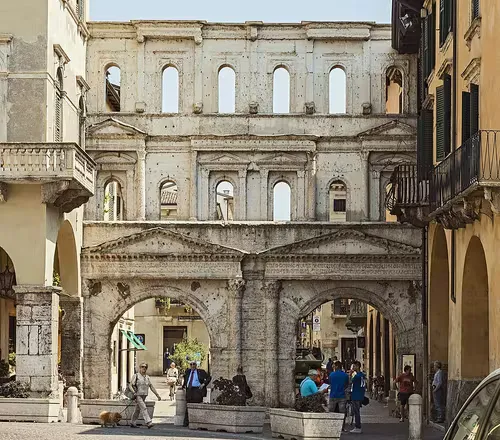 Porta Borsari (Roman Gate) in Verona, stop 12 on the self-guided walking tour