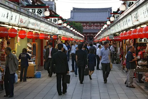 Nakamise Shopping Street in Tokyo, stop 2 on the self-guided walking tour
