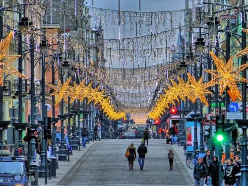 Piotrkowska Street in Łódź, stop 3 on the self-guided walking tour