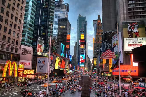 Times Square in New York, stop 2 on the self-guided walking tour