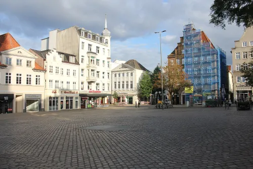 Südermarkt in Flensburg, Station 7 auf dem selbstgeführten Stadtrundgang