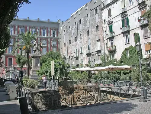 Piazza Bellini in Naples, stop 9 on the self-guided walking tour