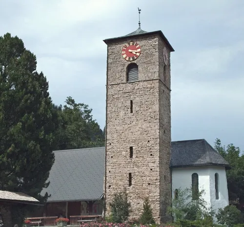 Adelboden Village Church, stop 1 on the self-guided walking tour