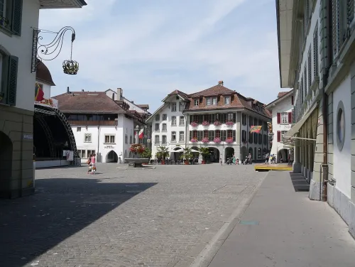 Rathausplatz in Thun, Station 5 auf dem selbstgeführten Stadtrundgang