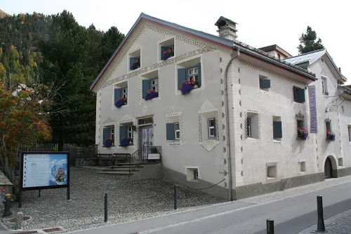 Museum Alpin in Pontresina, Station 1 auf dem selbstgeführten Stadtrundgang