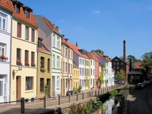 Grube Canal in Wismar, stop 4 on the self-guided walking tour