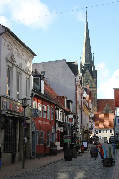 Rote Straße in Flensburg, Station 6 auf dem selbstgeführten Stadtrundgang