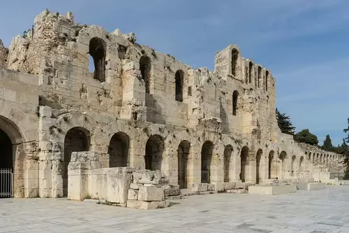 Odeon of Herodes Atticus in Athens, stop 7 on the self-guided walking tour