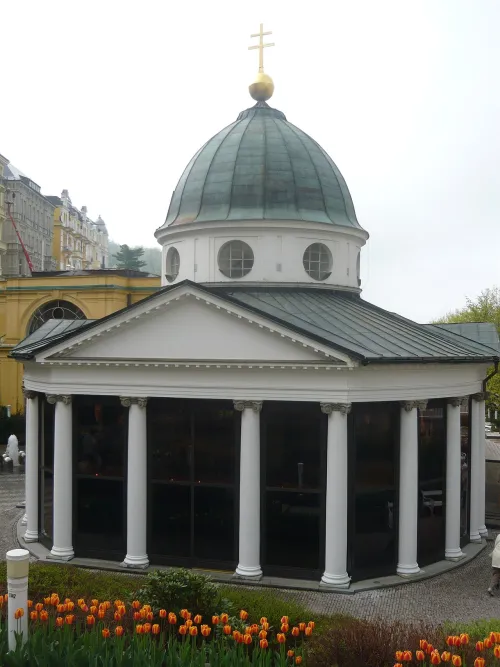 Kreuzquelle in Marienbad, Station 5 auf dem selbstgeführten Stadtrundgang