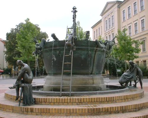 Faunbrunnen in Magdeburg, Station 8 auf dem selbstgeführten Stadtrundgang