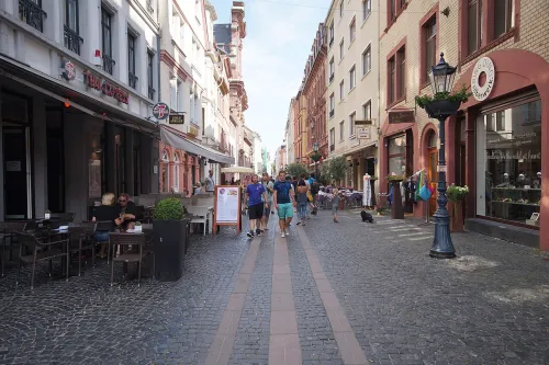 Augustinerstraße in Mainz, Station 5 auf dem selbstgeführten Stadtrundgang