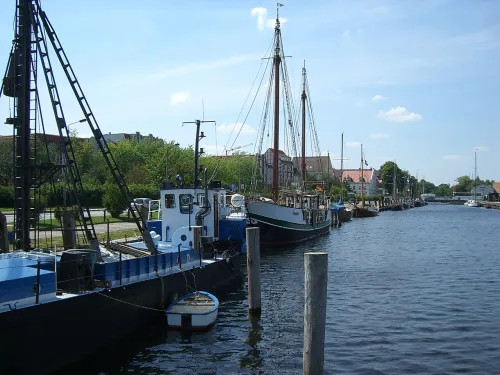 Museum Harbour in Greifswald, stop 7 on the self-guided walking tour