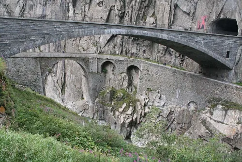 Devil's Bridge (Teufelsbrücke) in Andermatt, stop 8 on the self-guided walking tour