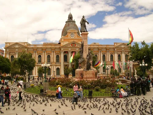 Plaza Murillo in La Paz, stop 1 on the self-guided walking tour