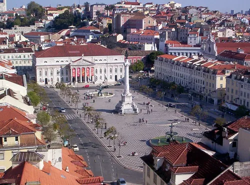 Rossio-Platz in Lissabon, Station 3 auf dem selbstgeführten Stadtrundgang