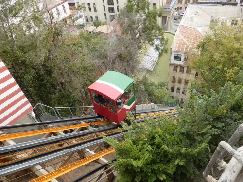 Ascensor El Peral in Valparaíso, Station 4 auf dem selbstgeführten Stadtrundgang