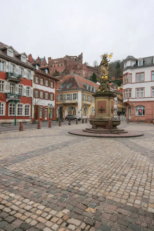 Kornmarkt in Heidelberg, Station 11 auf dem selbstgeführten Stadtrundgang