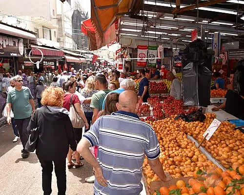 Carmel Market in Tel Aviv, stop 2 on the self-guided walking tour