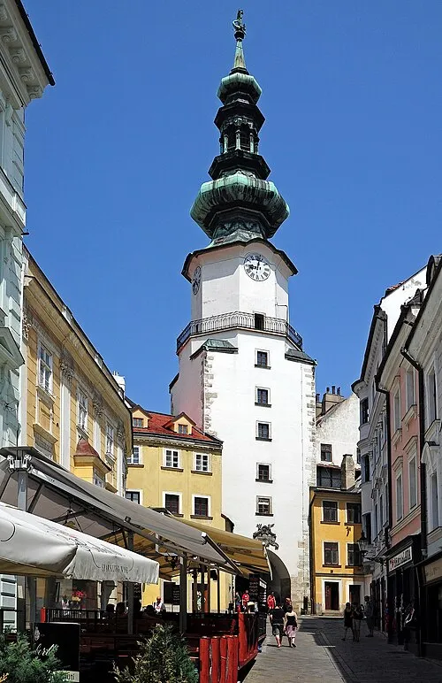 Michael's Gate and Tower in Bratislava, stop 4 on the self-guided walking tour