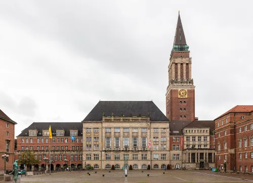 Kiel Town Hall, stop 1 on the self-guided walking tour