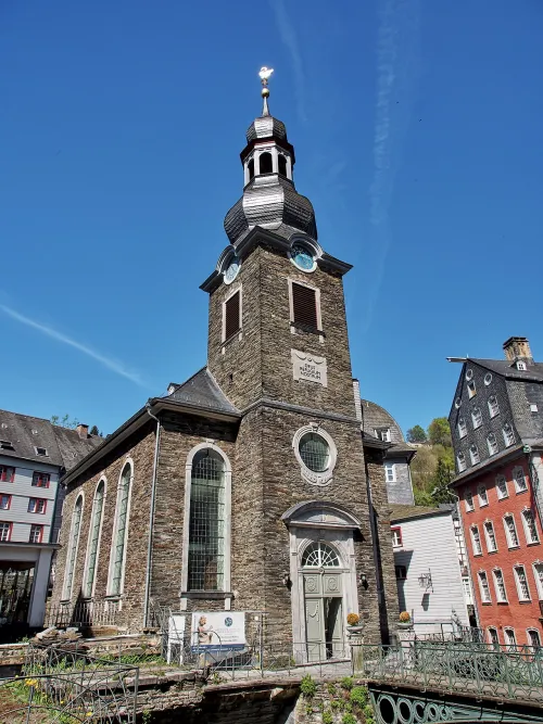 Evangelische Stadtkirche in Monschau, stop 8 on the self-guided walking tour