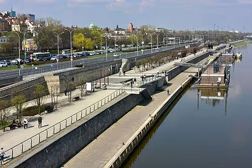 Weichsel-Boulevard in Warschau, Station 5 auf dem selbstgeführten Stadtrundgang