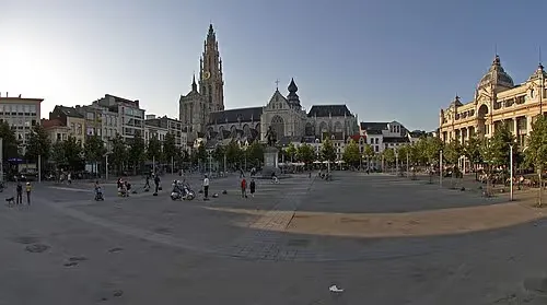 Groenplaats Square in Antwerp, stop 8 on the self-guided walking tour