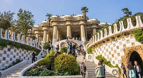Park Güell in Barcelona, Station 1 auf dem selbstgeführten Stadtrundgang