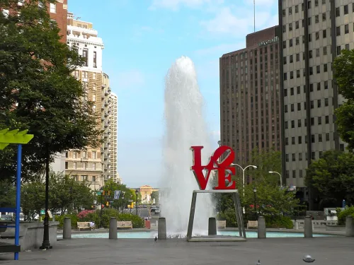 LOVE Park in Philadelphia, stop 9 on the self-guided walking tour