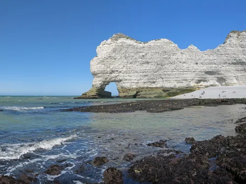 Falaise d'amont in Étretat, Station 8 auf dem selbstgeführten Stadtrundgang