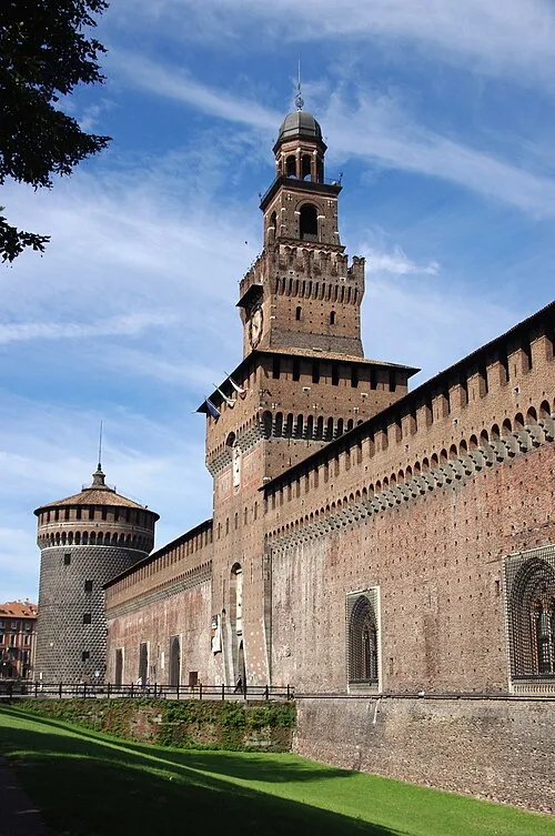 Sforza Castle in Milan, stop 5 on the self-guided walking tour