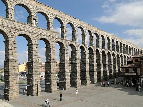 Roman Aqueduct in Segovia, stop 1 on the self-guided walking tour