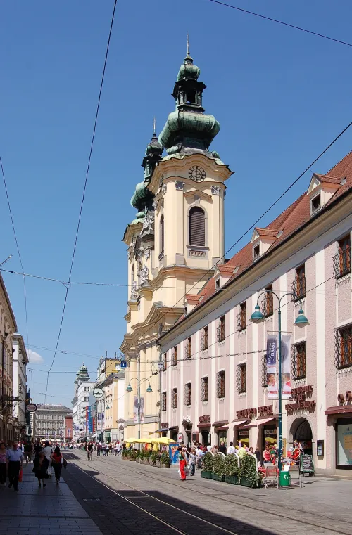Ursulinenkirche in Linz, Station 5 auf dem selbstgeführten Stadtrundgang