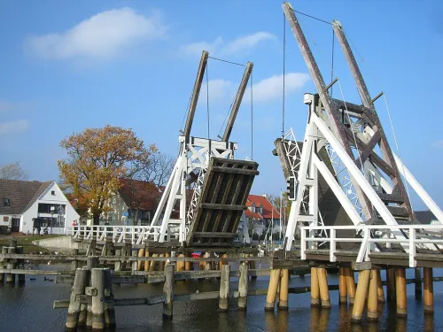 Wieck Drawbridge in Greifswald, stop 8 on the self-guided walking tour