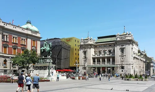 Republic Square in Belgrade, stop 4 on the self-guided walking tour