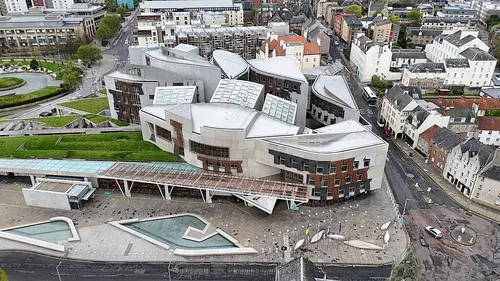 Scottish Parliament Building in Edinburgh, Station 11 auf dem selbstgeführten Stadtrundgang