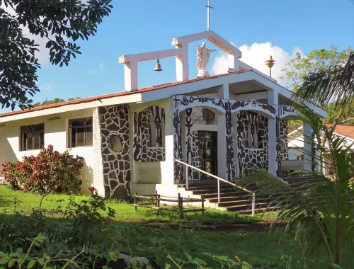 Iglesia de la Santa Cruz in Hanga Roa, stop 3 on the self-guided walking tour