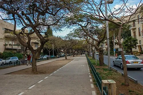 Rothschild Boulevard in Tel Aviv, stop 4 on the self-guided walking tour